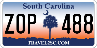 SC license plate ZOP488