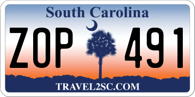 SC license plate ZOP491