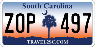 SC license plate ZOP497