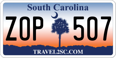 SC license plate ZOP507