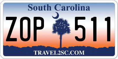 SC license plate ZOP511