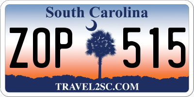 SC license plate ZOP515