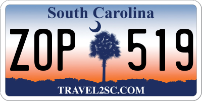SC license plate ZOP519