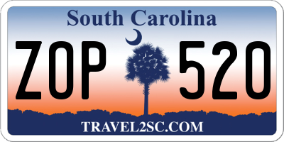 SC license plate ZOP520