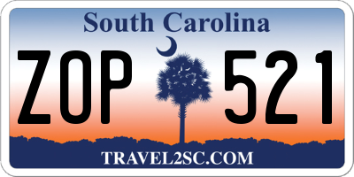 SC license plate ZOP521