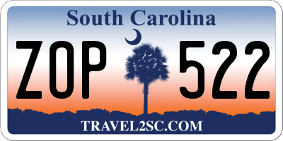 SC license plate ZOP522