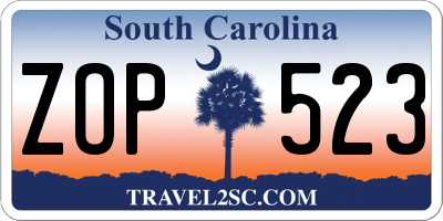 SC license plate ZOP523