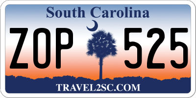 SC license plate ZOP525