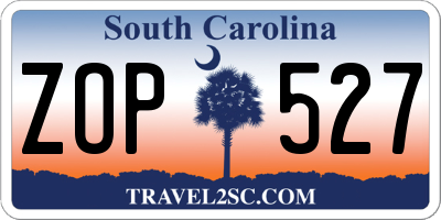 SC license plate ZOP527