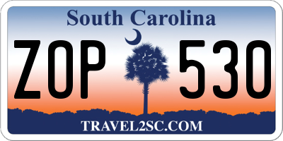 SC license plate ZOP530