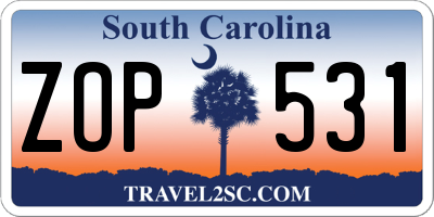 SC license plate ZOP531