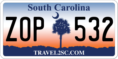 SC license plate ZOP532
