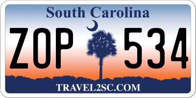 SC license plate ZOP534