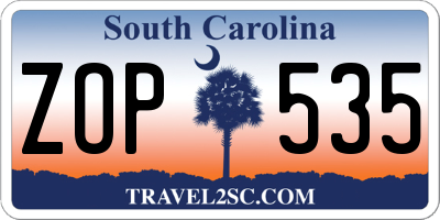 SC license plate ZOP535