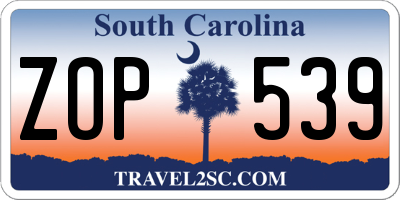 SC license plate ZOP539