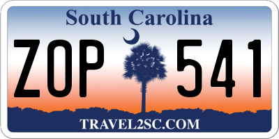SC license plate ZOP541