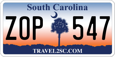 SC license plate ZOP547