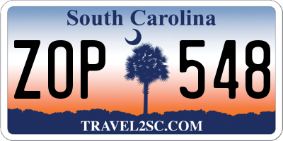 SC license plate ZOP548