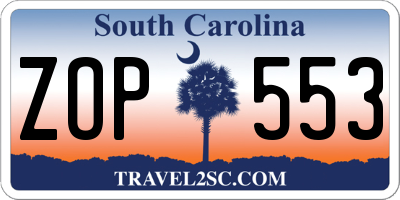 SC license plate ZOP553