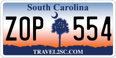 SC license plate ZOP554