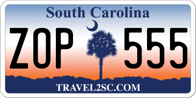 SC license plate ZOP555