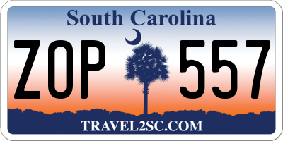 SC license plate ZOP557