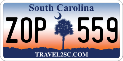 SC license plate ZOP559