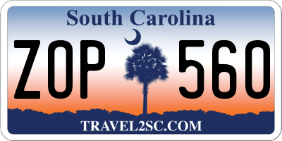 SC license plate ZOP560