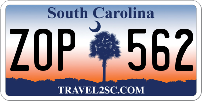 SC license plate ZOP562