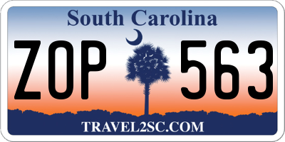 SC license plate ZOP563