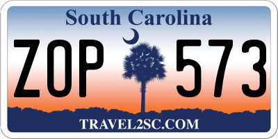 SC license plate ZOP573