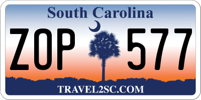 SC license plate ZOP577