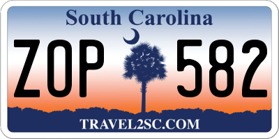 SC license plate ZOP582