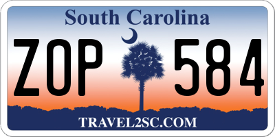 SC license plate ZOP584