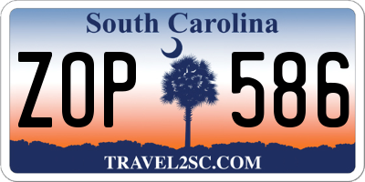 SC license plate ZOP586