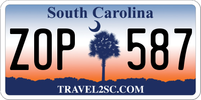 SC license plate ZOP587