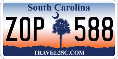 SC license plate ZOP588