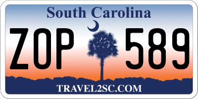 SC license plate ZOP589
