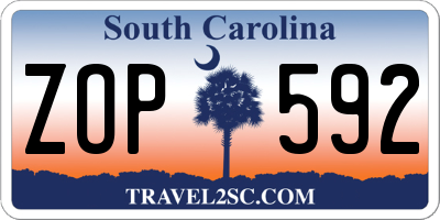 SC license plate ZOP592