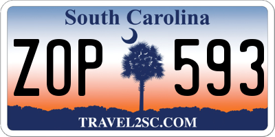 SC license plate ZOP593