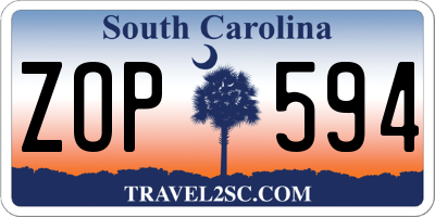 SC license plate ZOP594