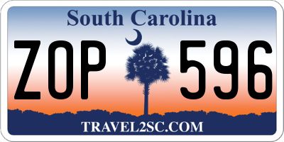 SC license plate ZOP596
