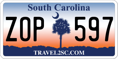 SC license plate ZOP597