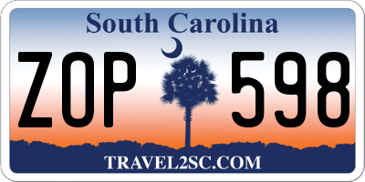 SC license plate ZOP598