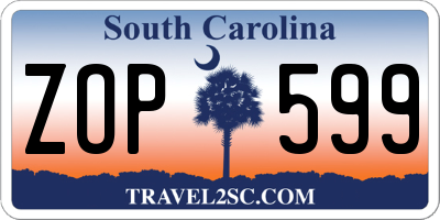 SC license plate ZOP599