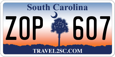 SC license plate ZOP607