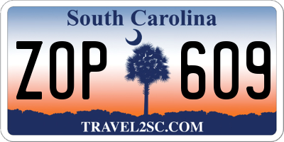 SC license plate ZOP609