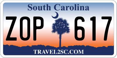 SC license plate ZOP617
