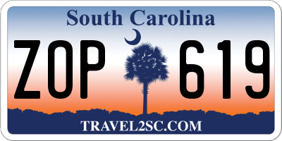 SC license plate ZOP619