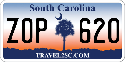 SC license plate ZOP620